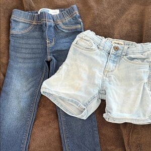 OshKosh B'gosh Kids Blue Denim Jeans and Light Blue Shorts